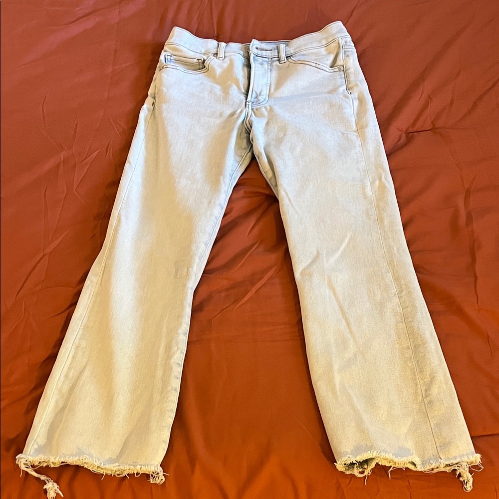 Express Light Blue Straight Leg Jeans
